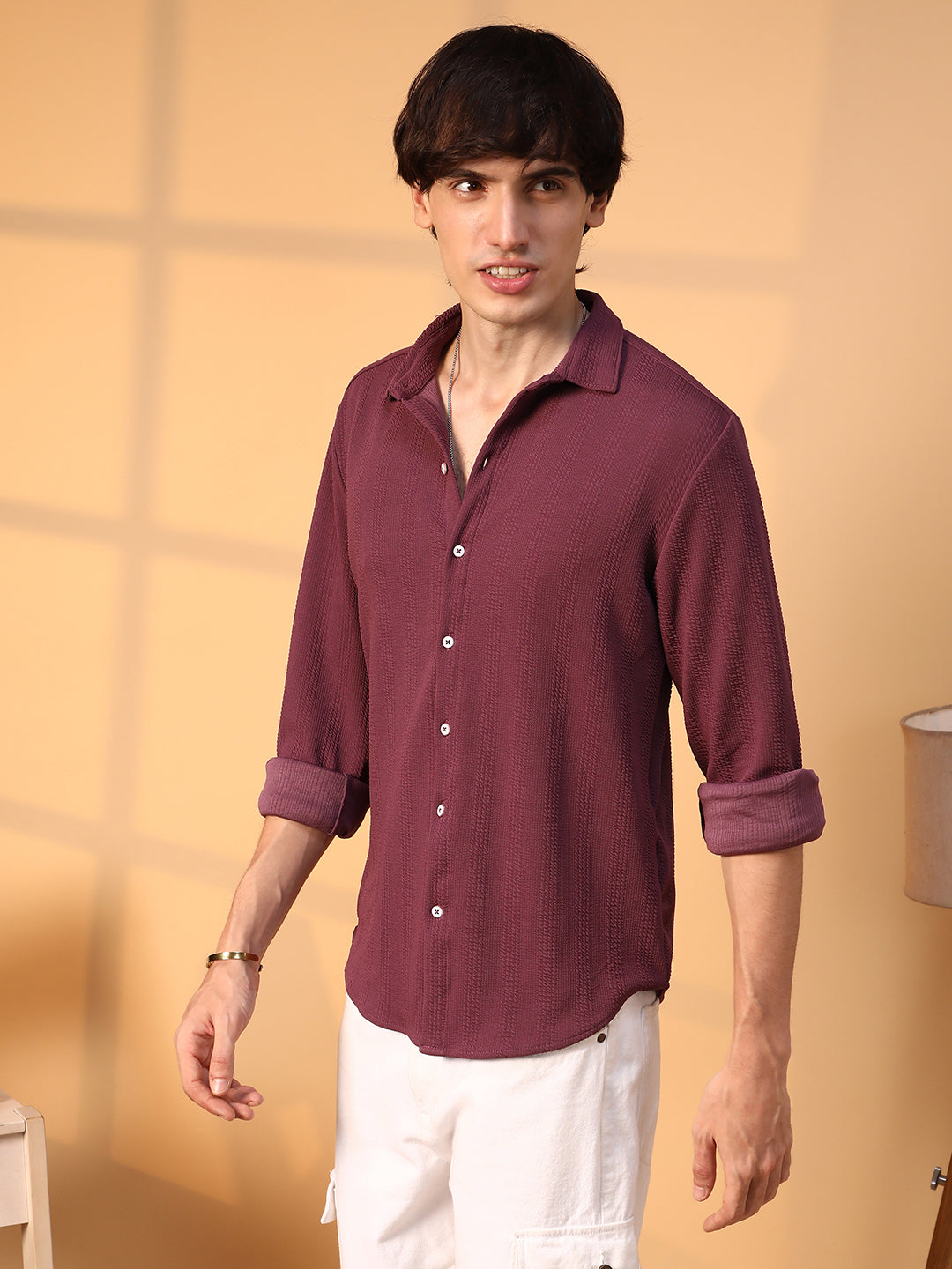 Rope-Textured Shirt