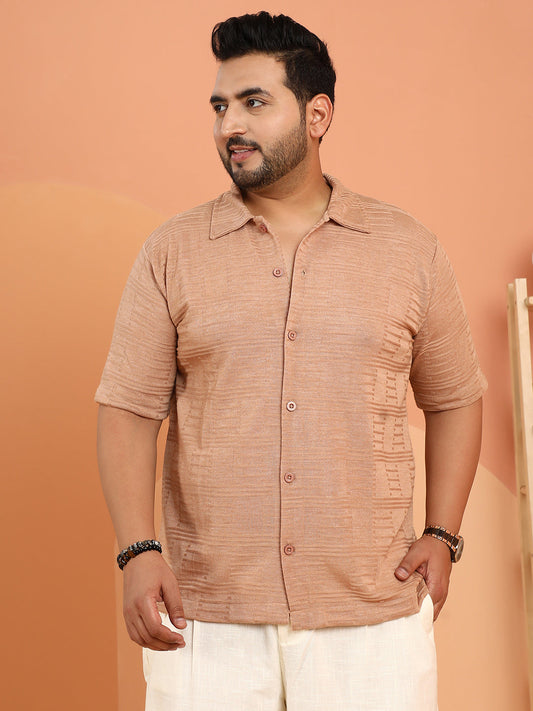 Dash-Ribbed Knit Polo Shirt