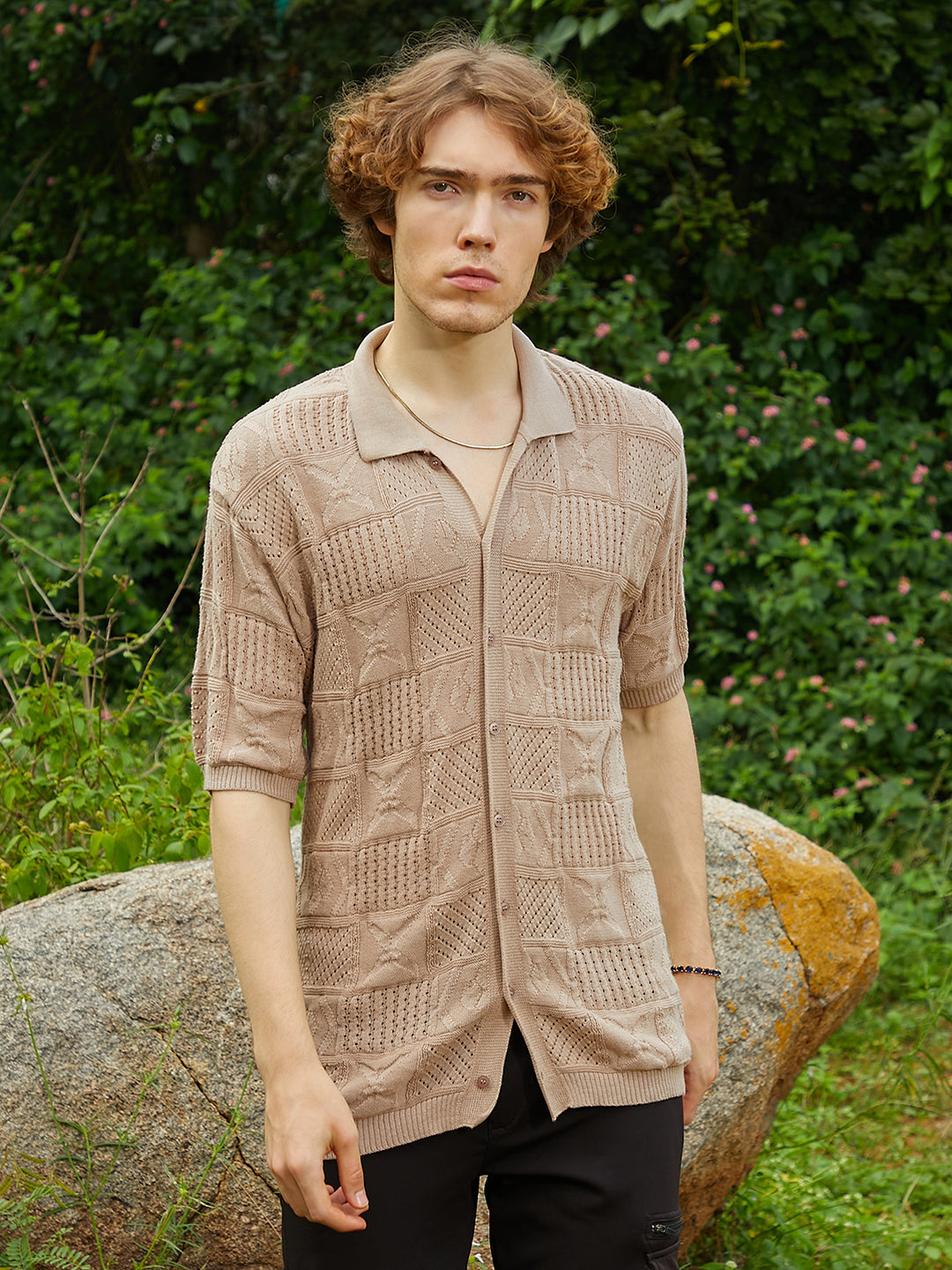 Patch-Knit Shirt