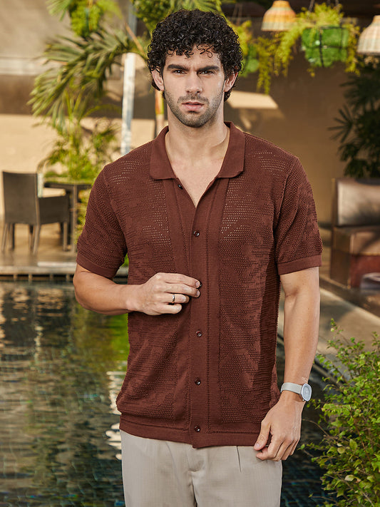 Fluid-Knit Polo Shirt