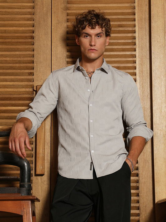 Grid-Check Tactile Shirt