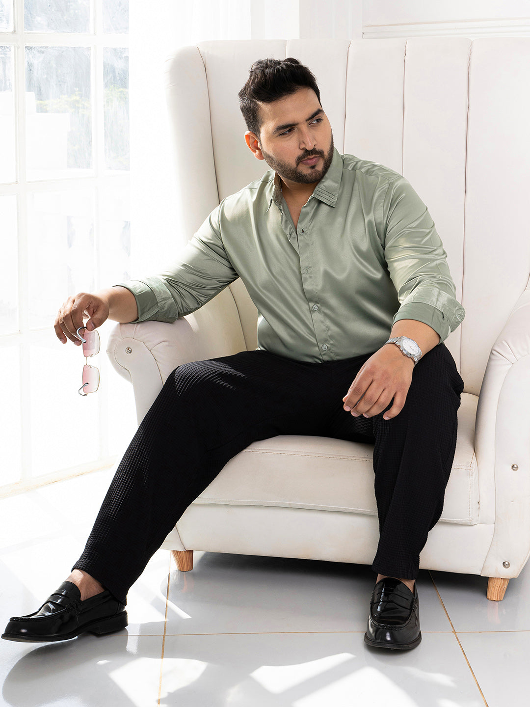 Solid Satin Shirt
