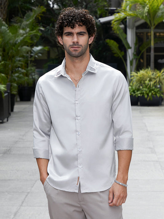 Pleated-Collar Shirt