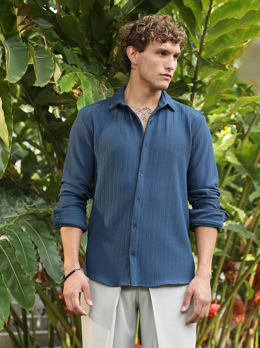 Chevron-Panel Tactile Shirt