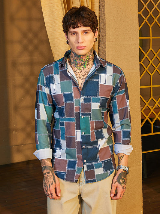 Patch-Stitch Imprint Shirt