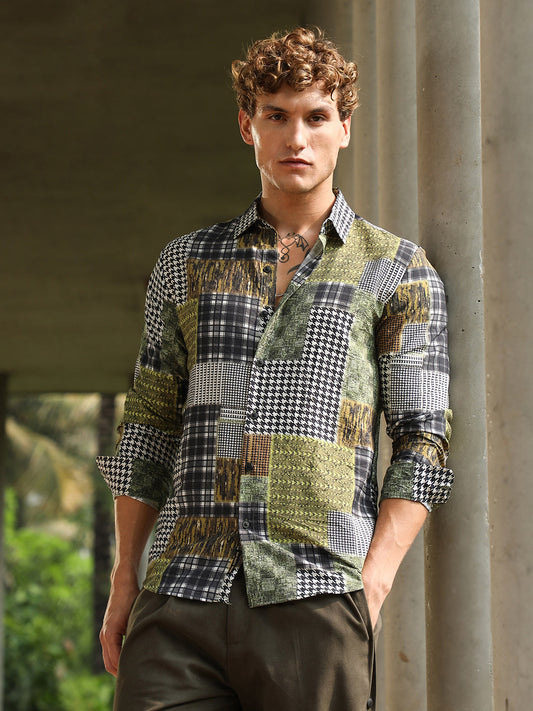 Houndstooth Block Shirt