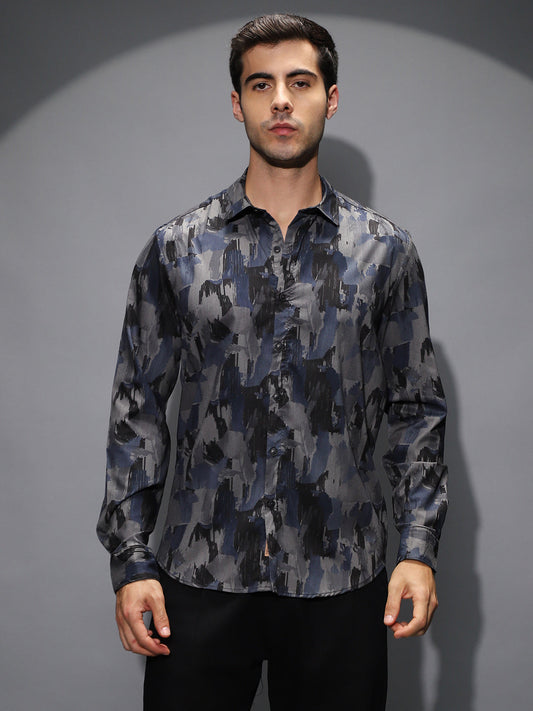 Fray-Stroke Imprint Shirt