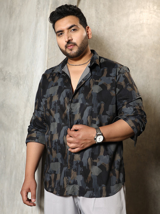 Fray-Stroke Imprint Shirt