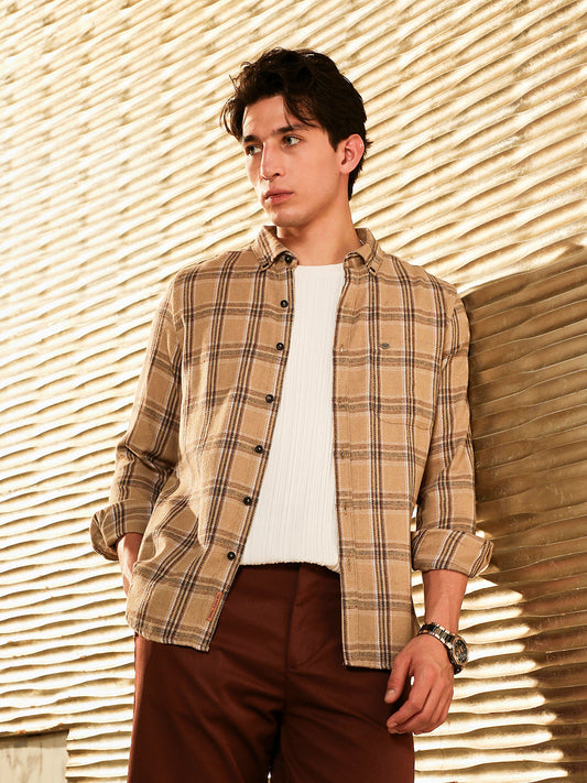 Plaid-Woven Regular Shirt