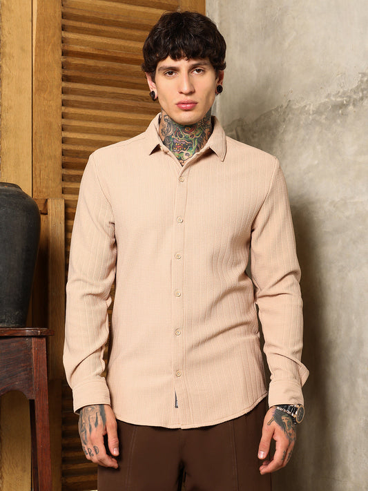 Chevron-Panel Tactile Shirt