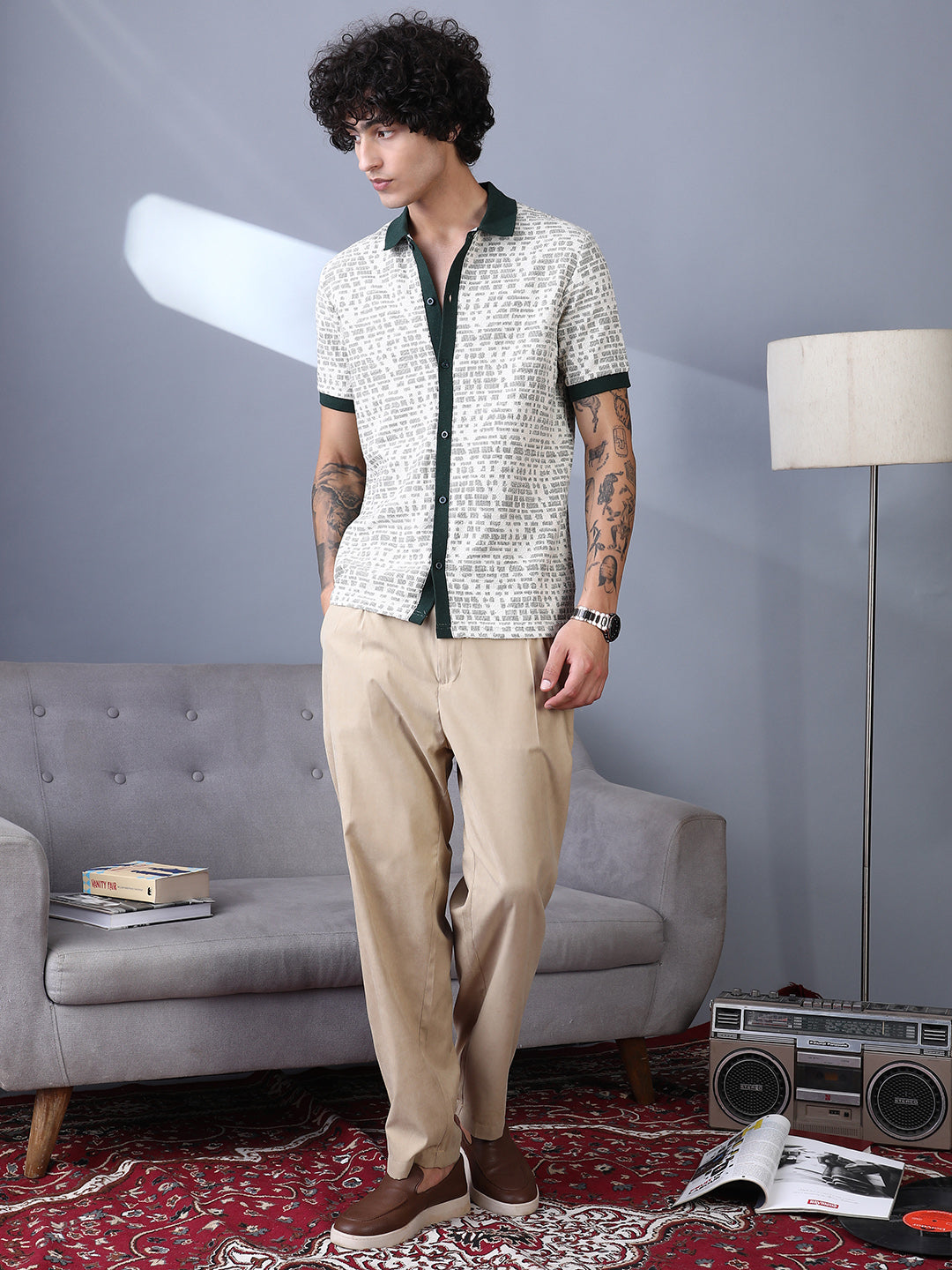 Campus Sutra Printed Casual Shirt for Men