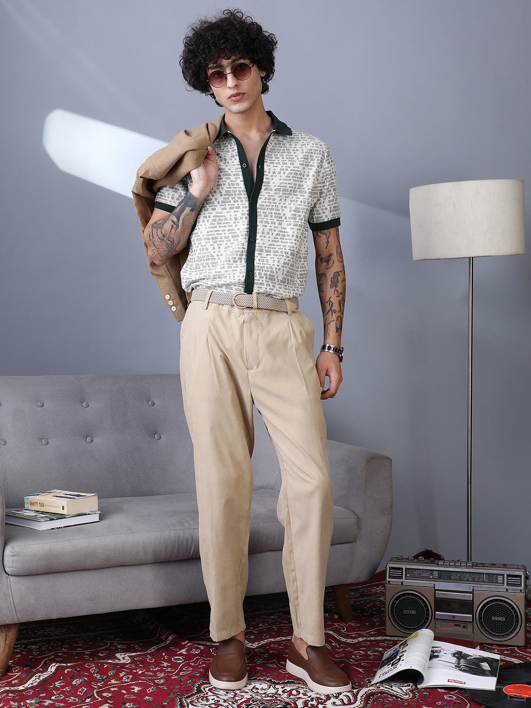 Campus Sutra Printed Casual Shirt for Men