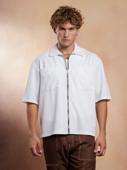 Waffle-Utility Oversized Shirt
