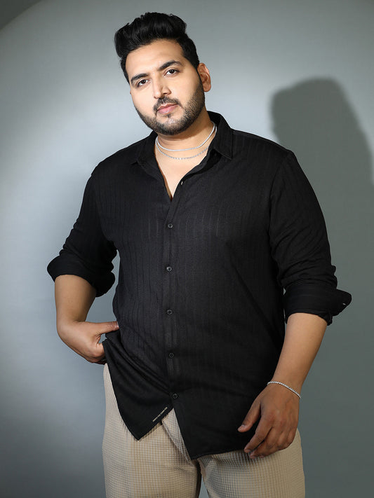 Chevron-Panel Tactile Shirt