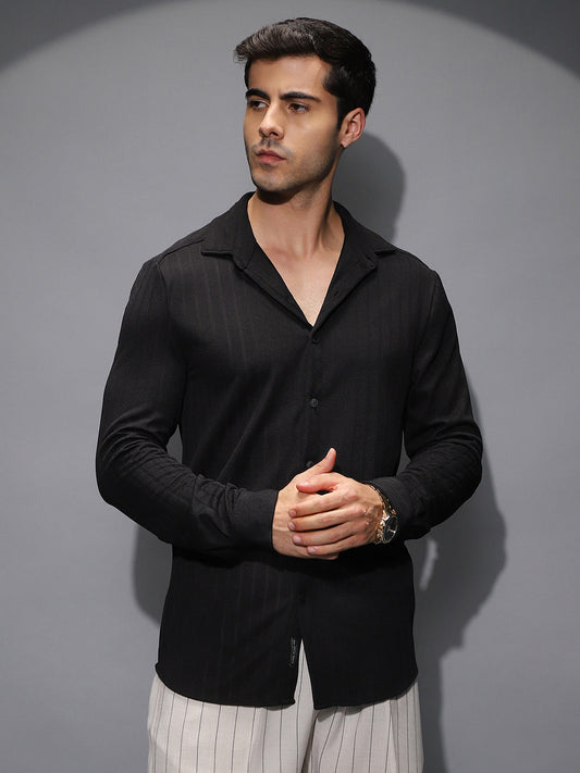 Chevron-Panel Tactile Shirt