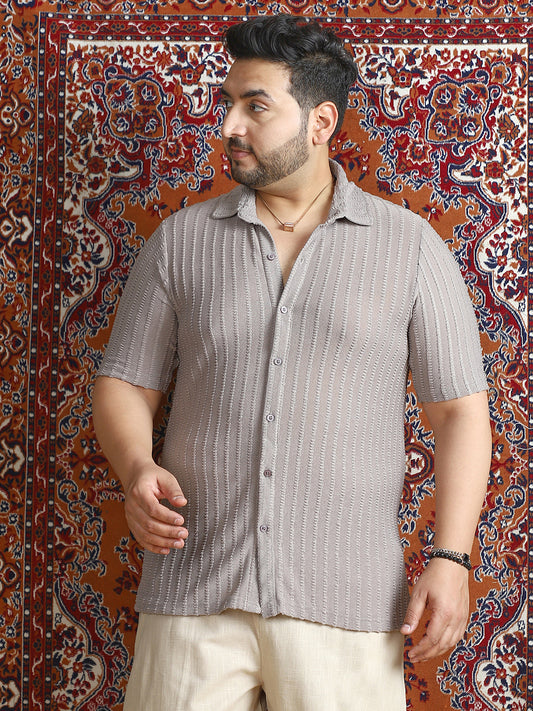 Cross-Stitch Stripe Knit Shirt