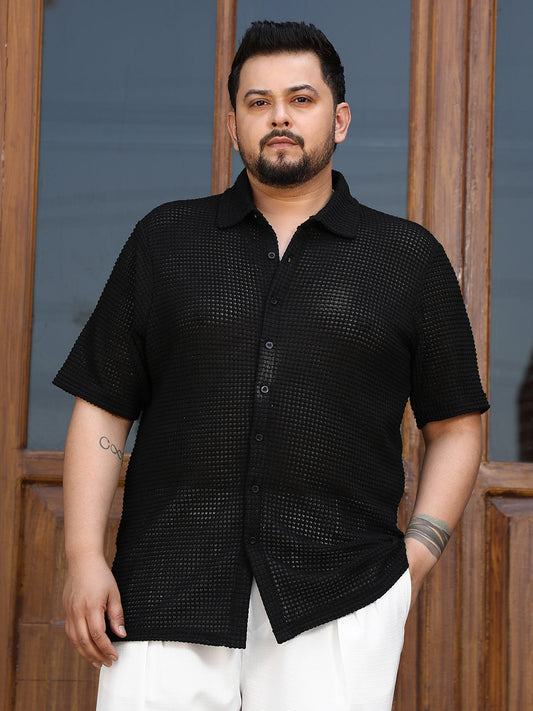 Solid-Knit Oversized Shirt