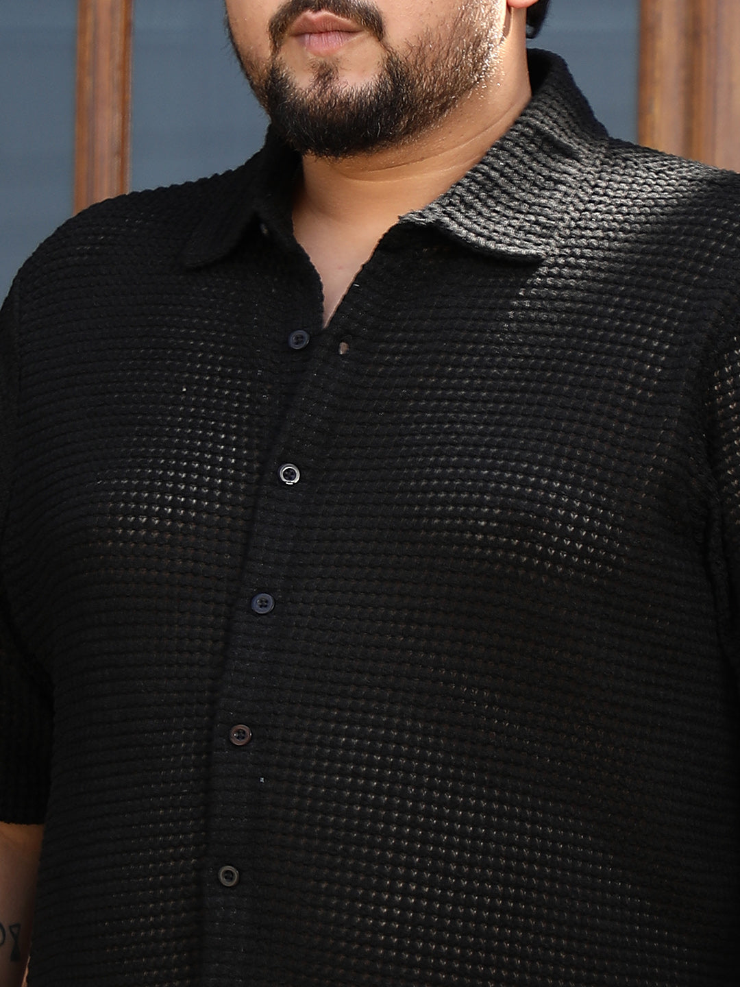 Solid-Knit Oversized Shirt