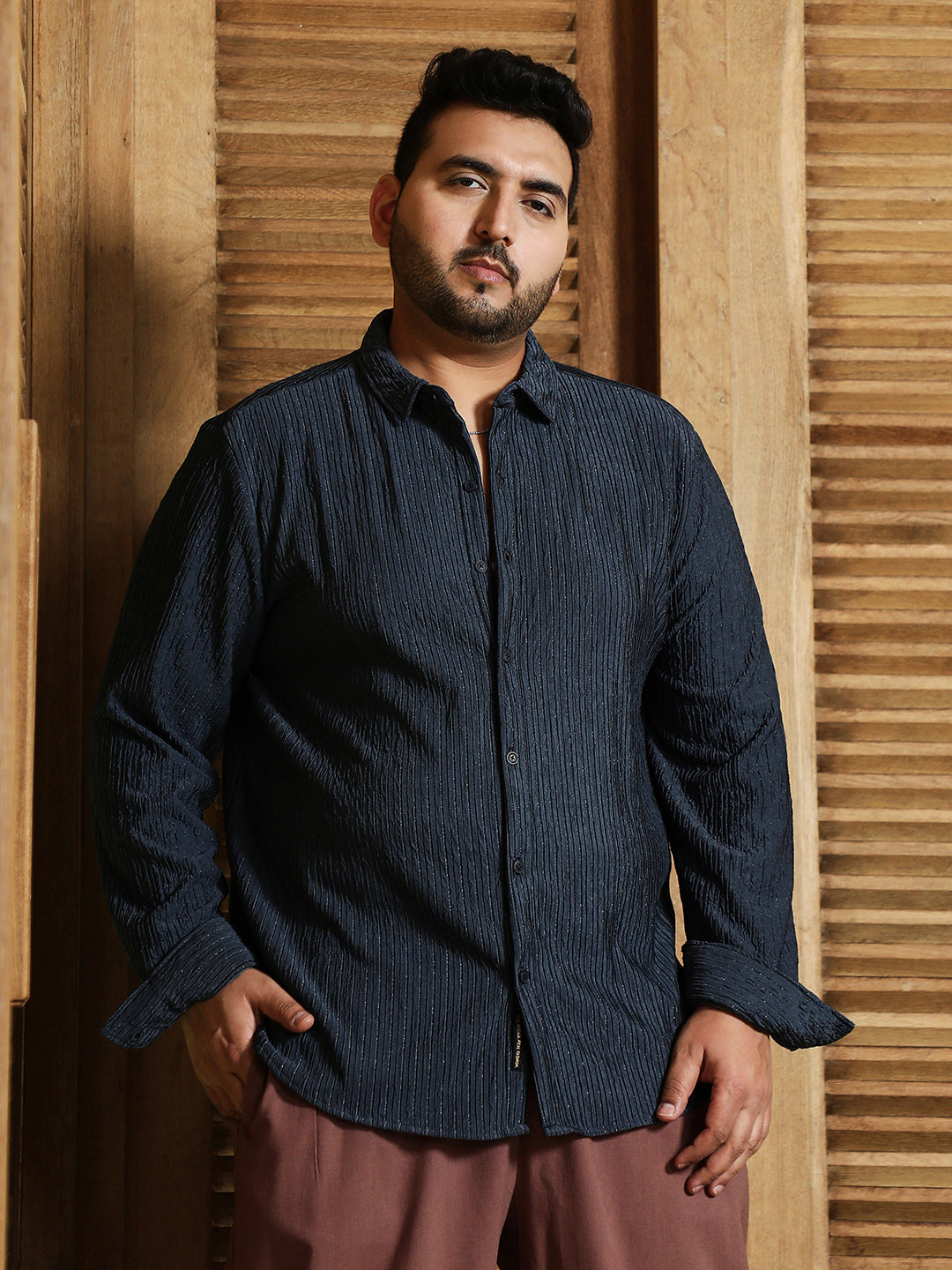 Shimmering-Pleat Shirt