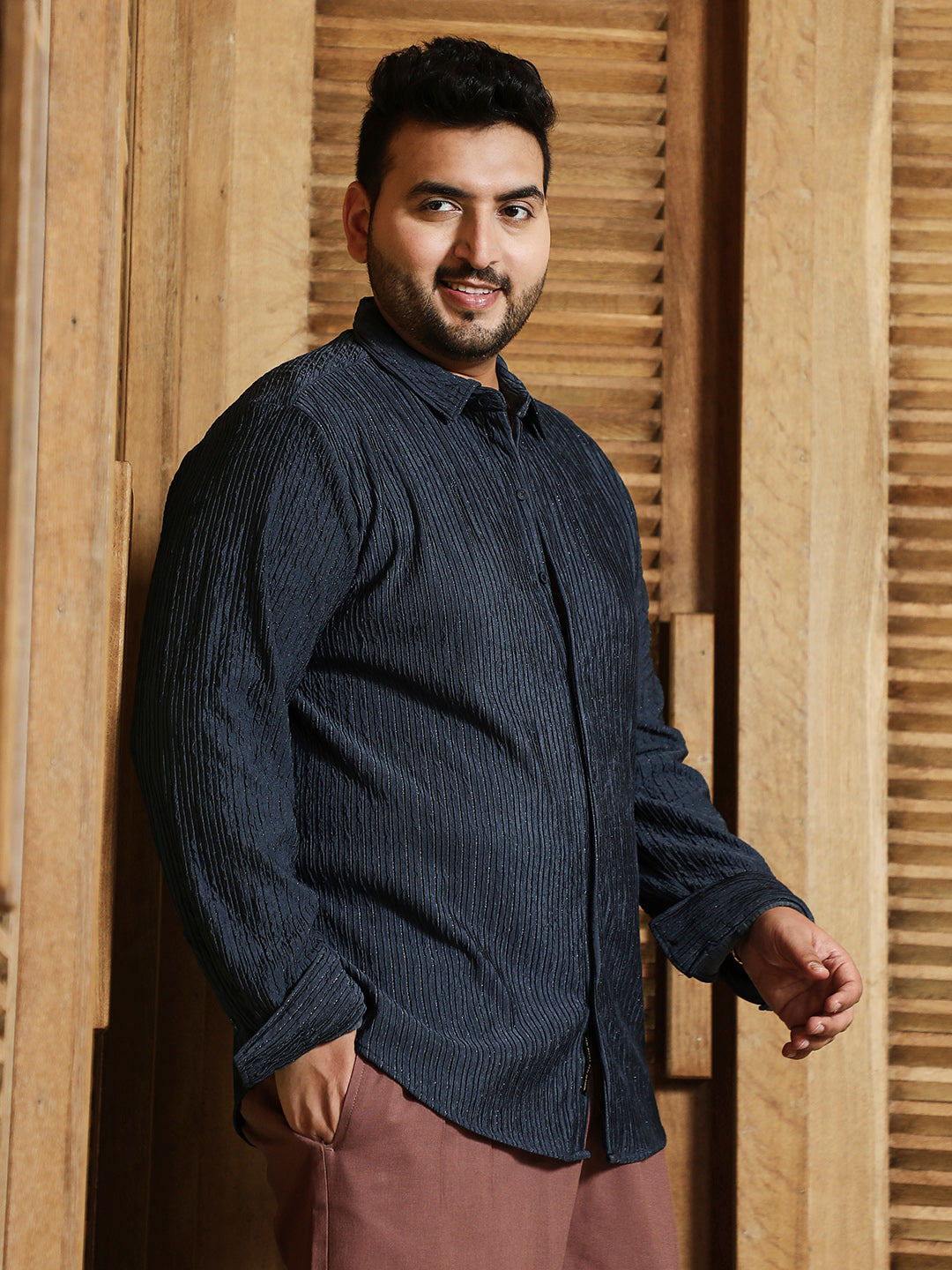 Shimmering-Pleat Shirt