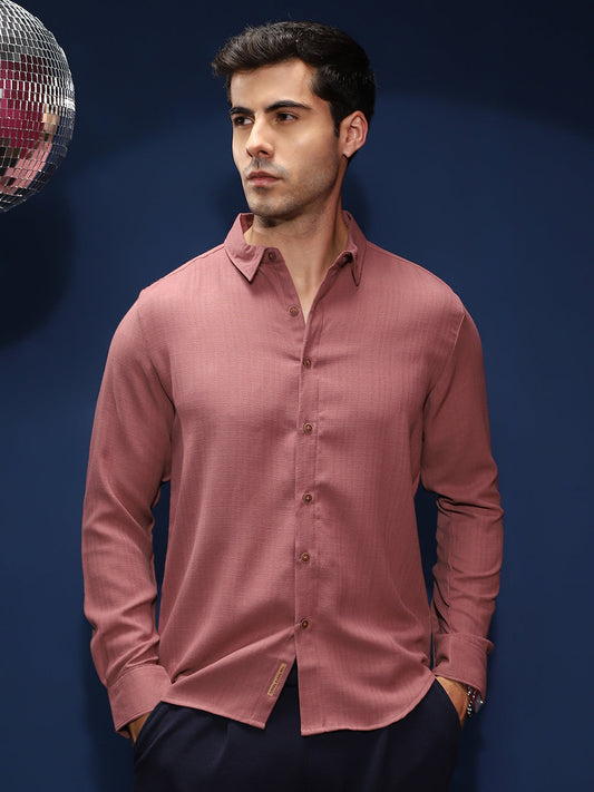 Solid-Woven Regular Shirt