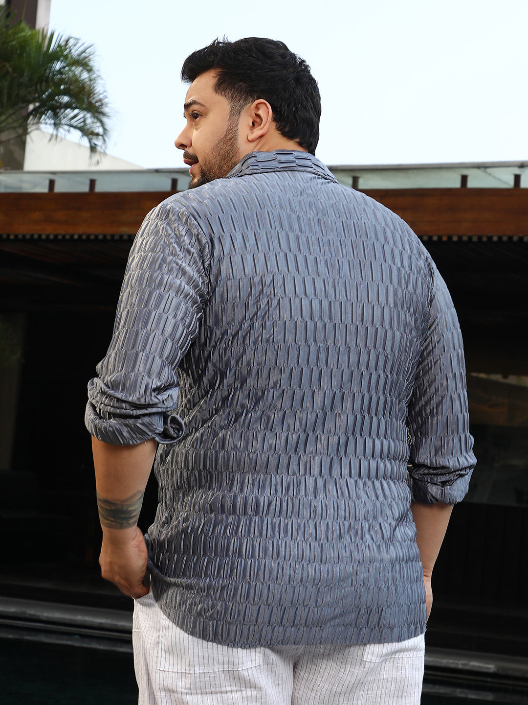 Ruche-Pleated Shirt
