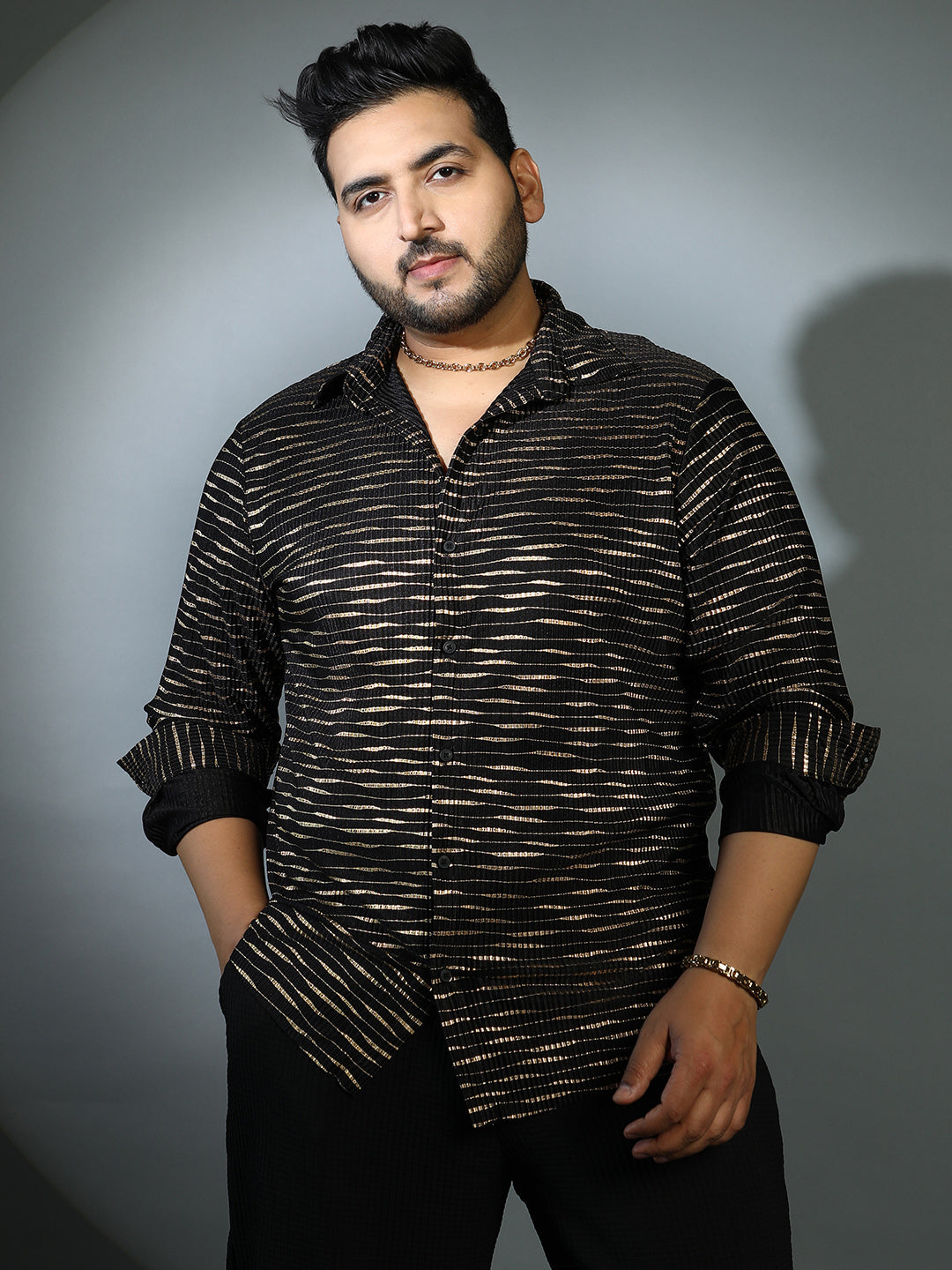 Vined-Pleated Shirt