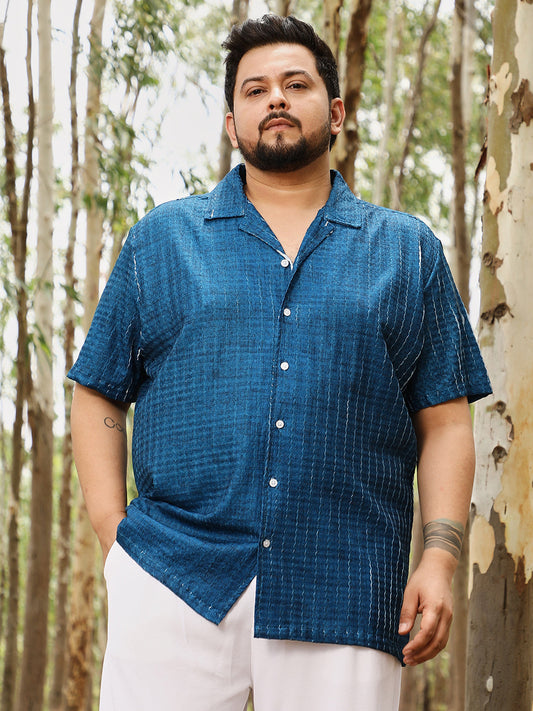 Dye-Textured Cuban Oversized Shirt