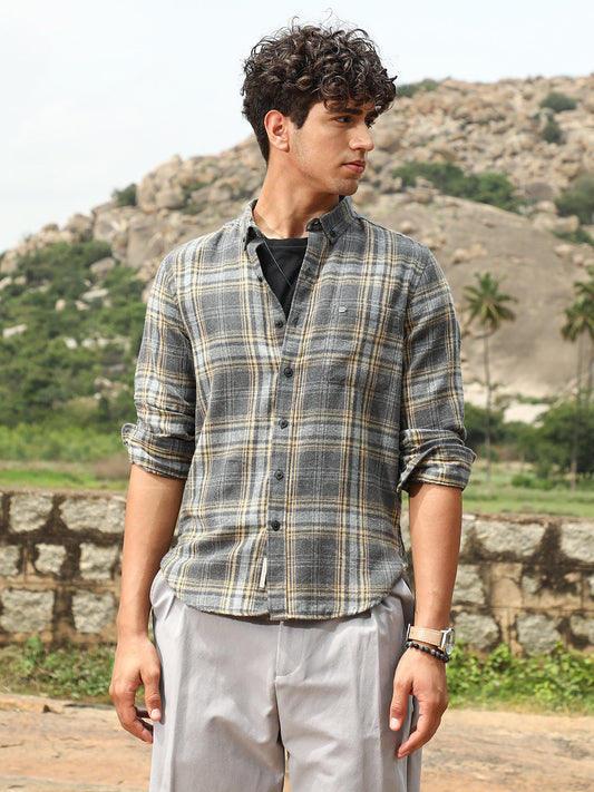 Tartan-Woven Regular Shirt