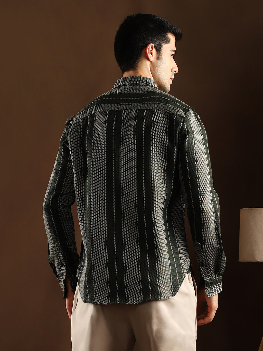 Multitrack-Striped Regular Shirt