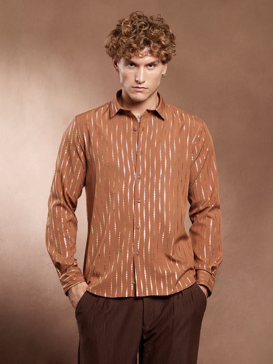 Metallic-Vined Shirt