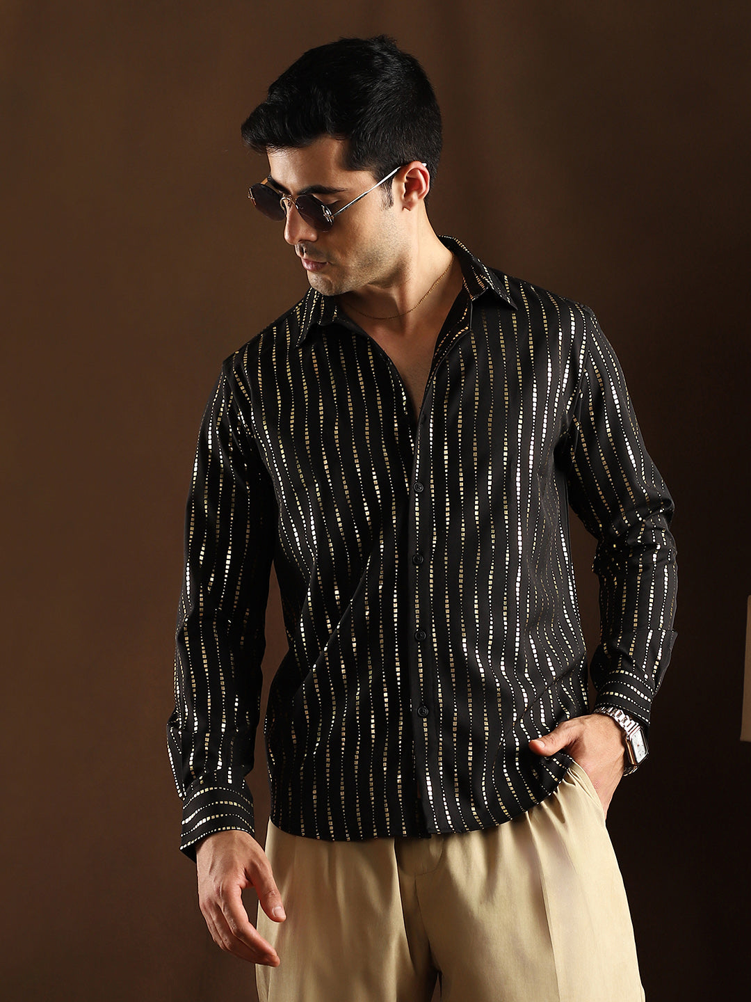 Metallic-Vined Shirt
