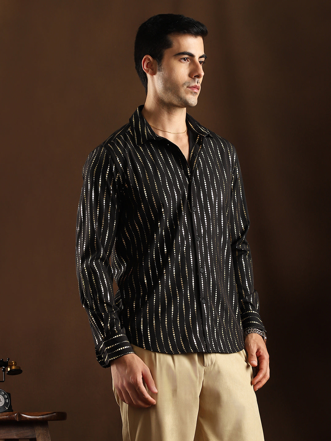 Metallic-Vined Shirt