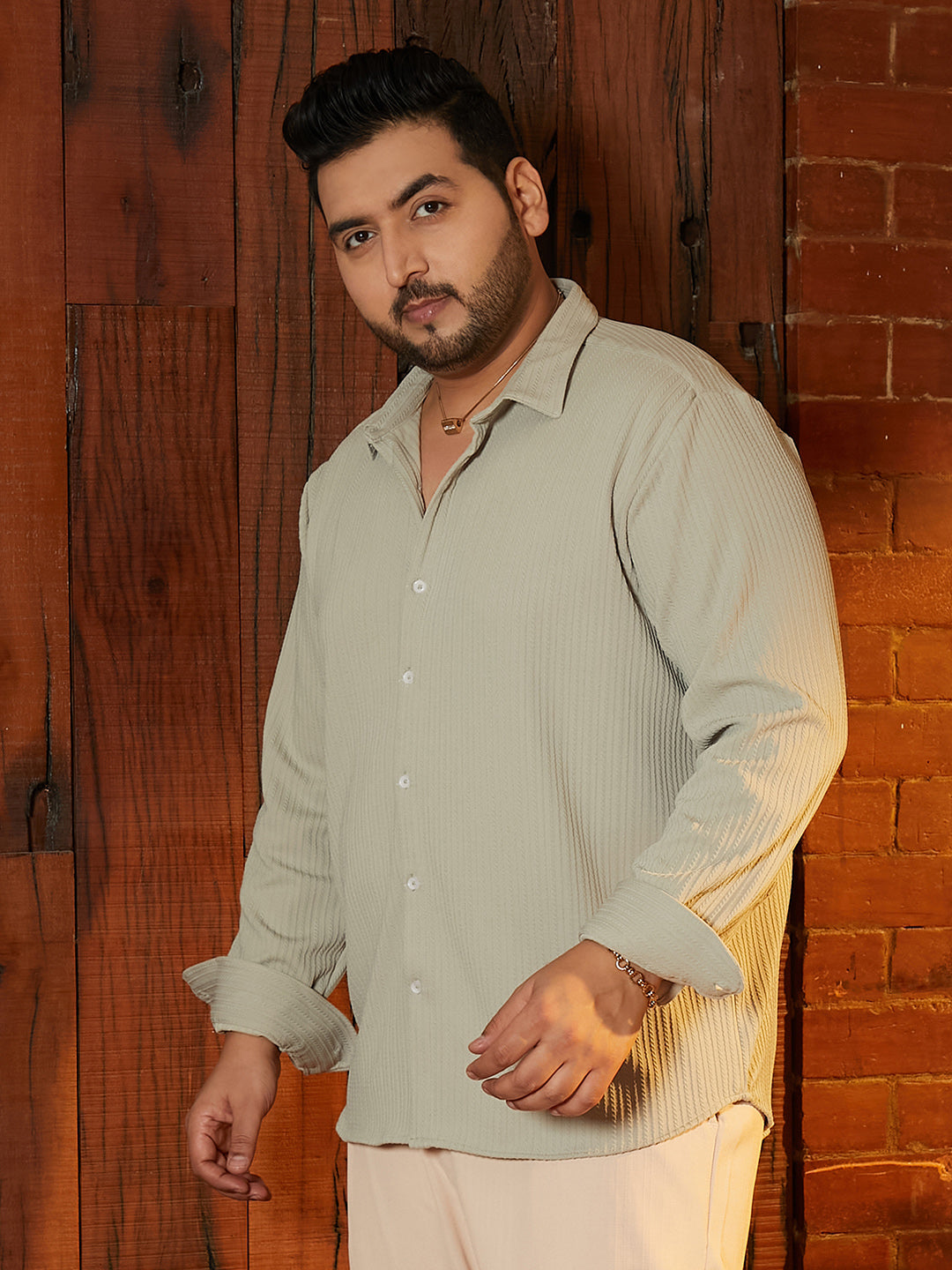 Rope-Striped Tactile Shirt