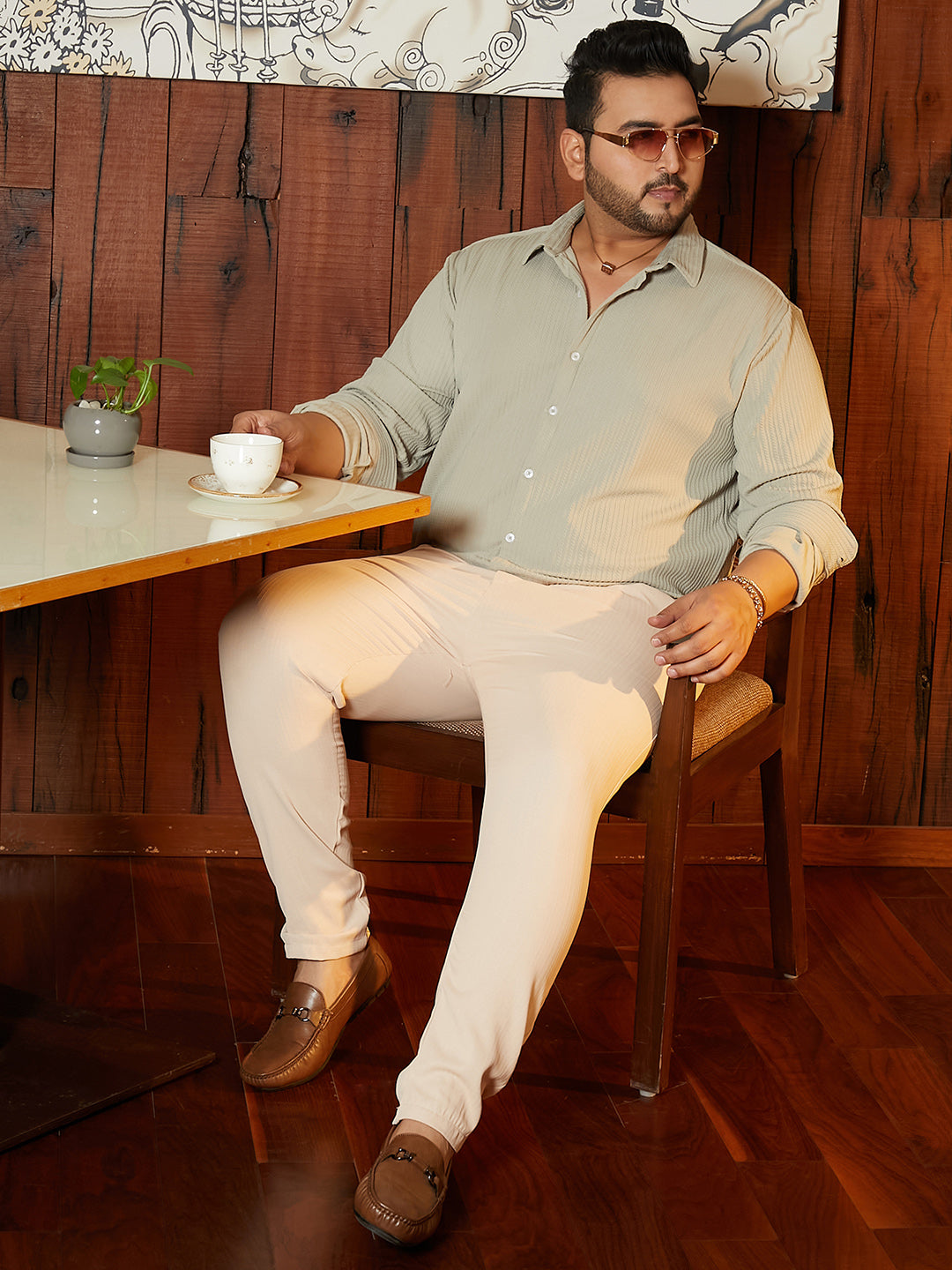 Rope-Striped Tactile Shirt