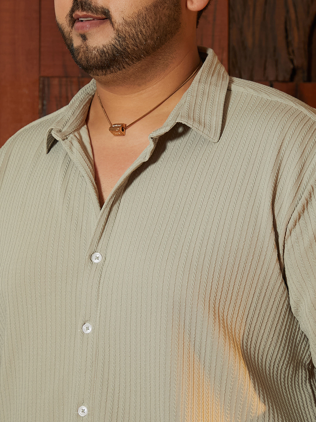 Rope-Striped Tactile Shirt