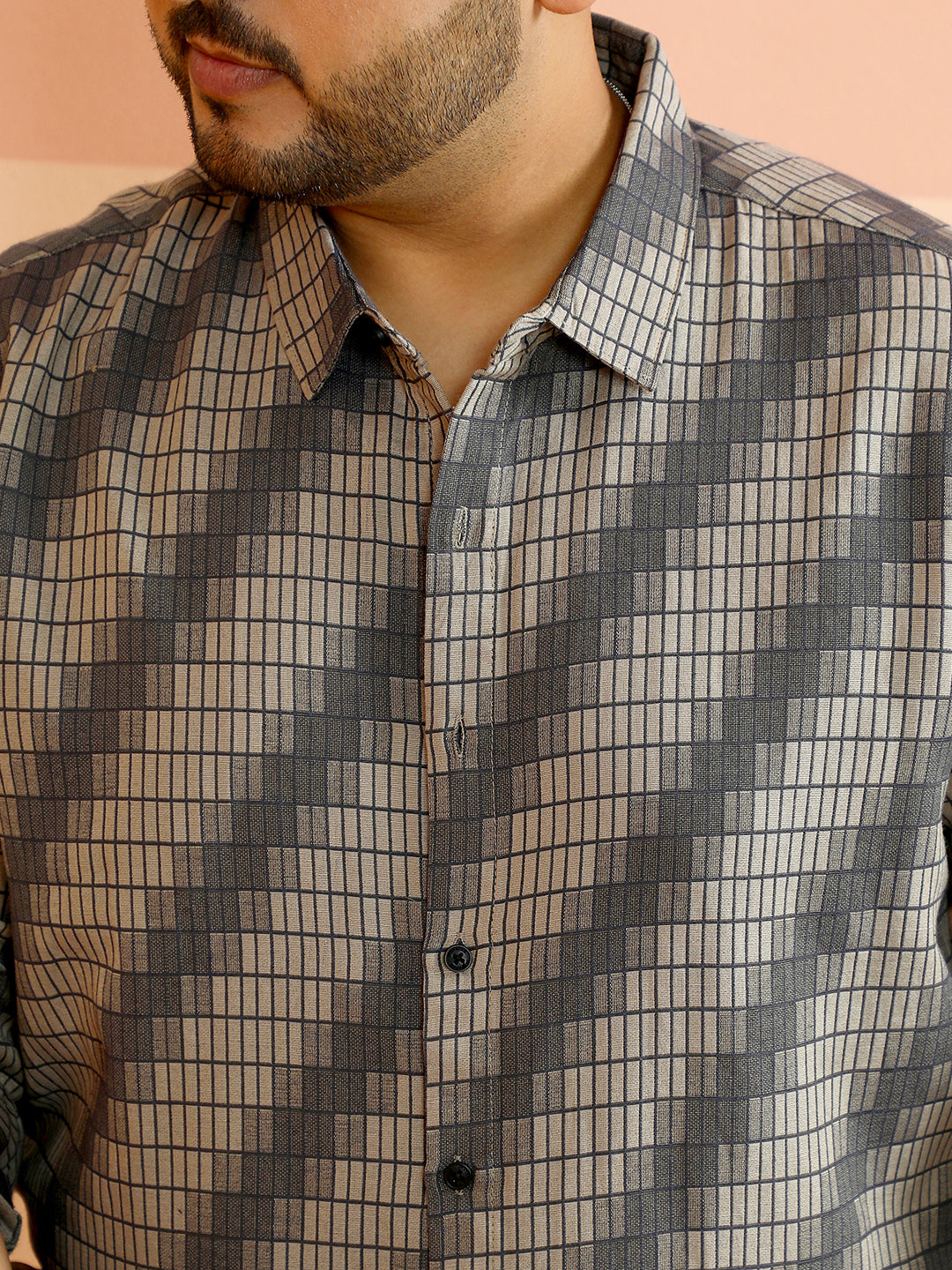 Gradient-Slant Woven Shirt