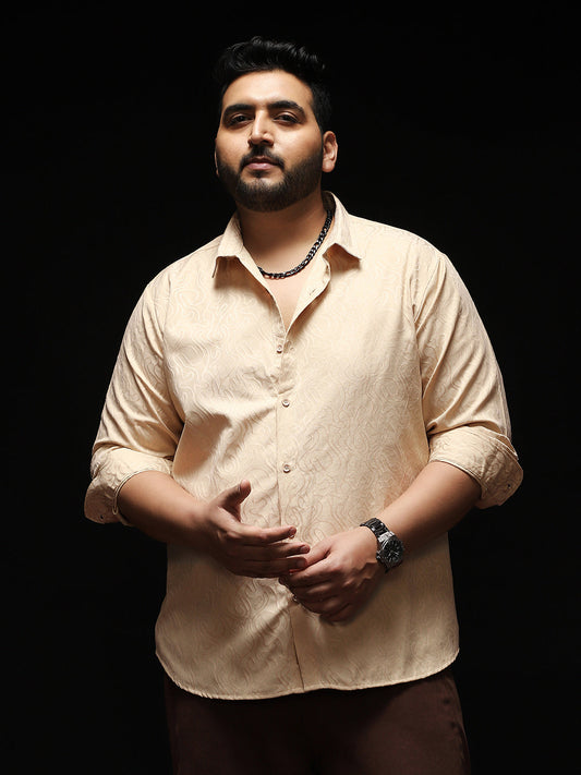 Abstract-Lined Jacquard Shirt