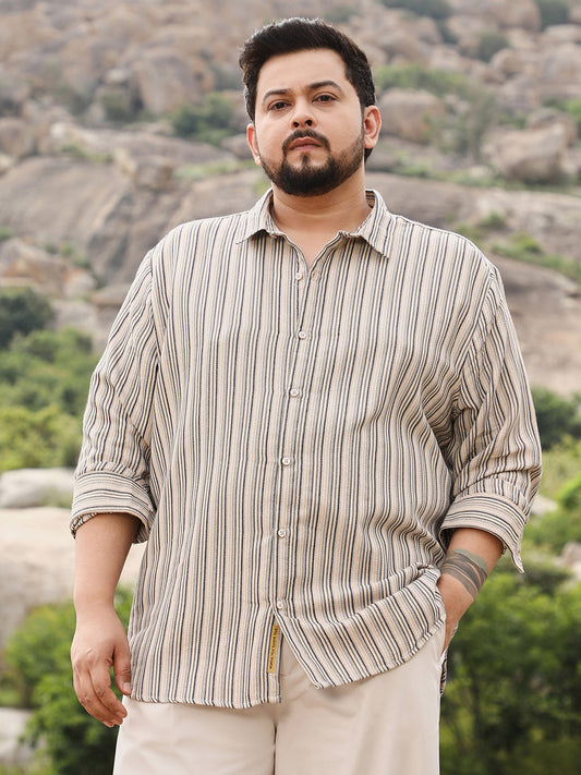 Bohomian-Stripe Jacquard Shirt