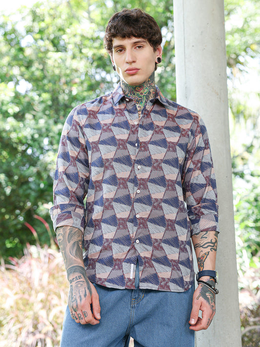Geo-Abstract Jacquard Shirt