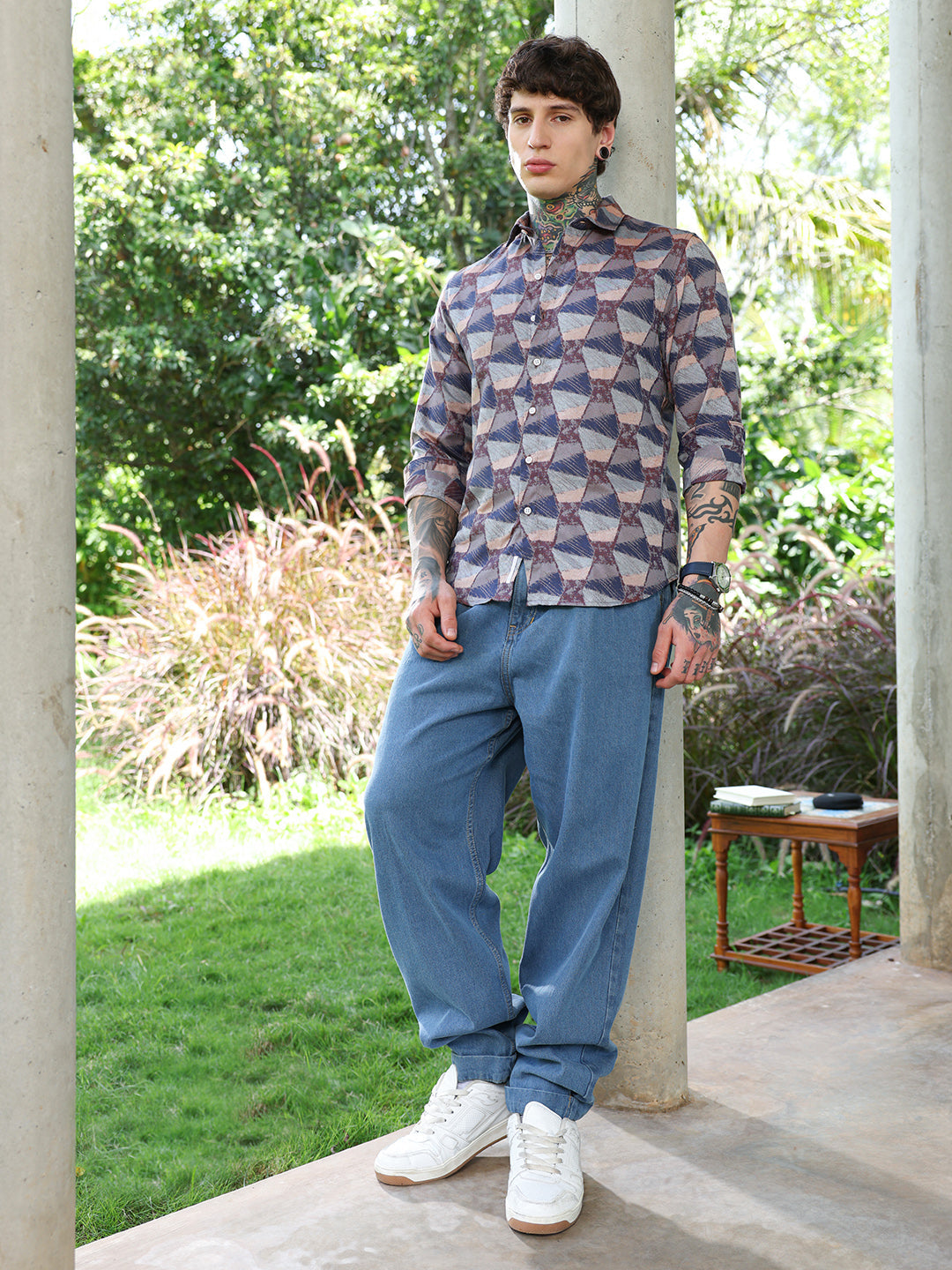 Geo-Abstract Jacquard Shirt