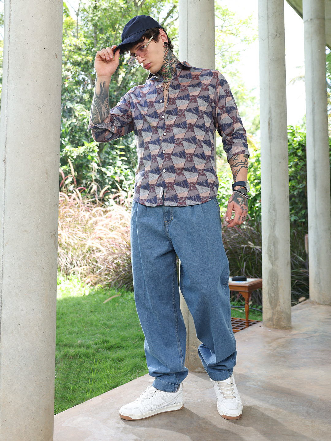 Geo-Abstract Jacquard Shirt