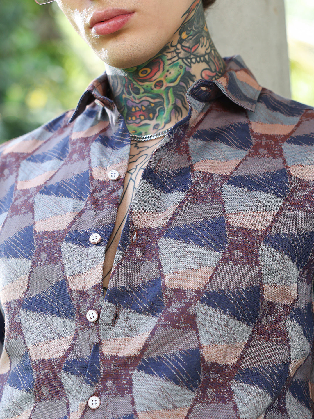 Geo-Abstract Jacquard Shirt