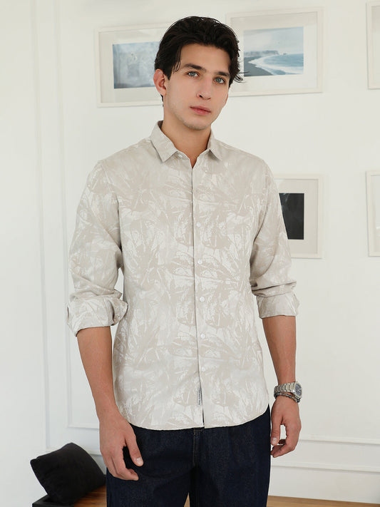 Faded Foliage-Jacquard Shirt