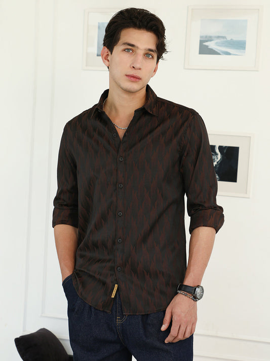 Gradient-Geometric Jacquard Shirt