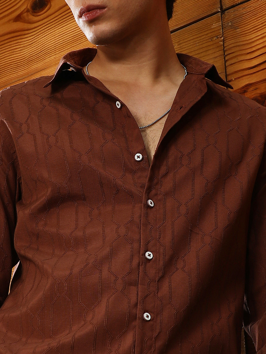 Indie-Geometric Jacquard Shirt
