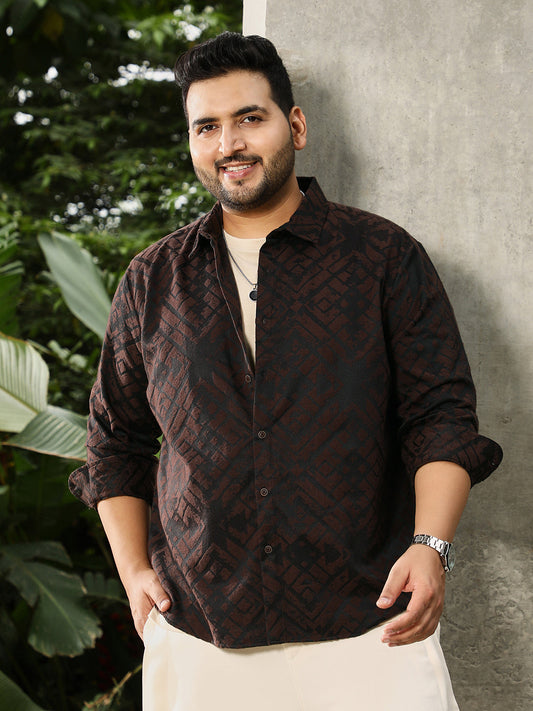 Faded-Cubic Jacquard Shirt