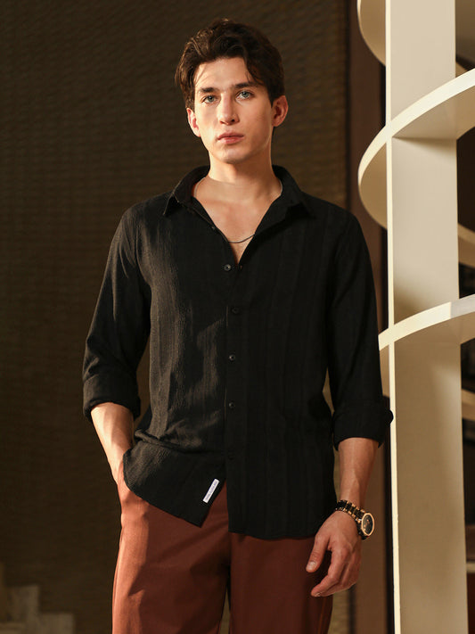 Duo-Panel Jacquard Shirt