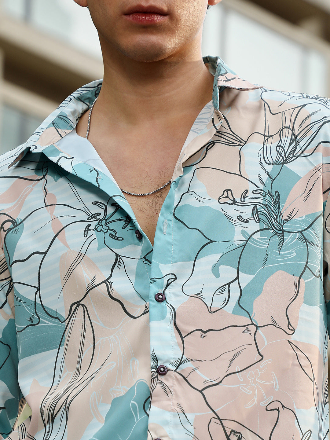 Botanical-Outline Imprint Shirt