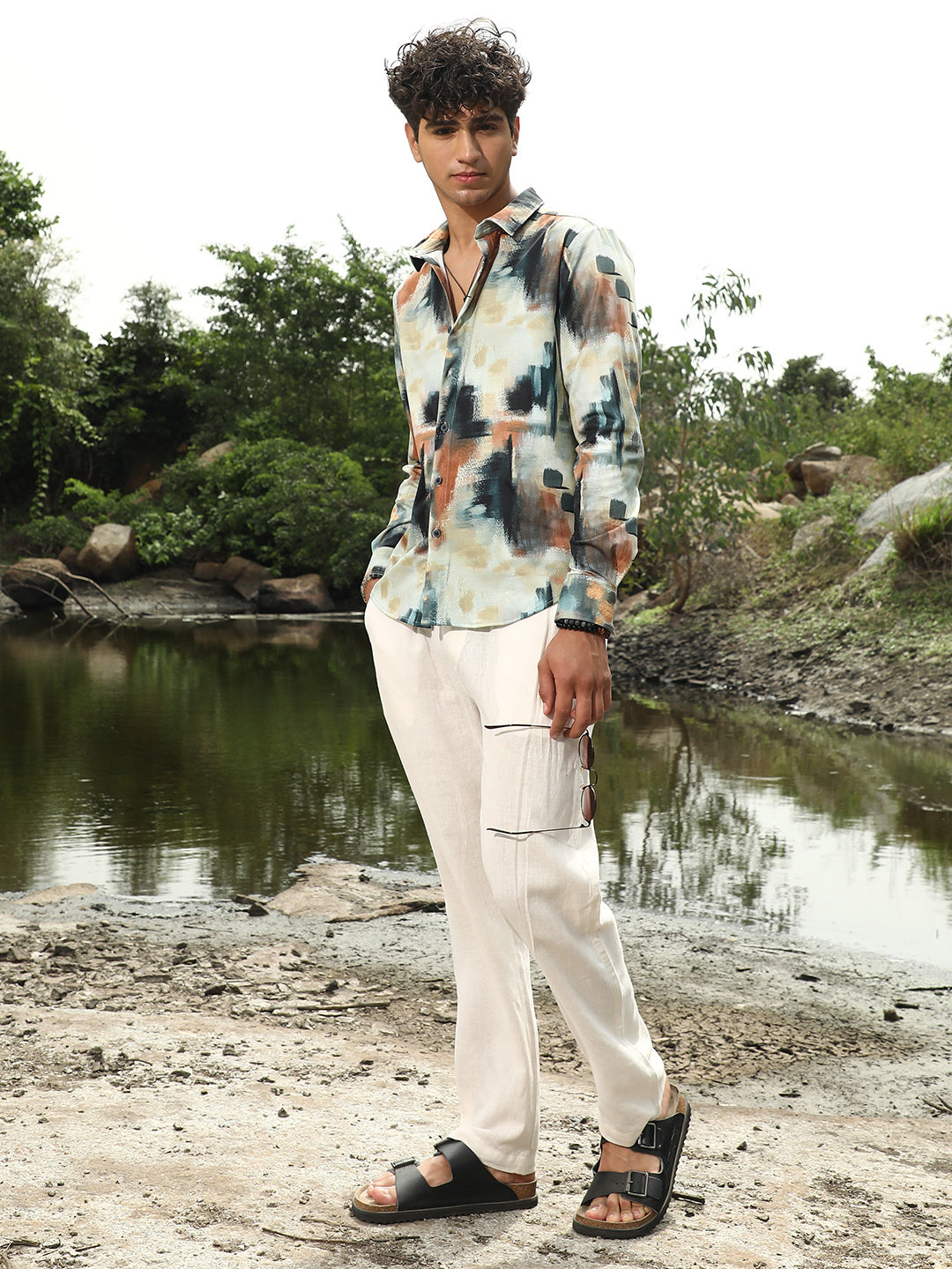 Abstract-Brushed Imprint Shirt